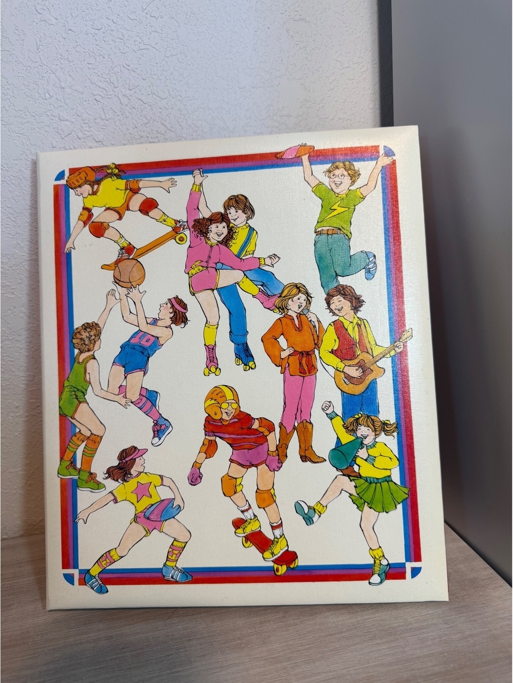 Vintage Hallmark Album with Colorful Sports and Music Kids Illustration